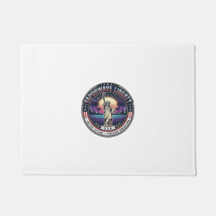 Vaporwave Liberty Patriotic Patriotic Vaporwave Re Doormat