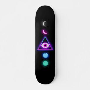 Vaporwave Moon Skateboard