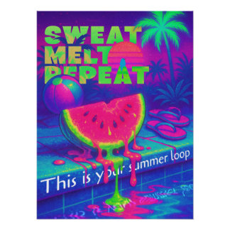 Vaporwave Neon 80s Tropical Heat Poster