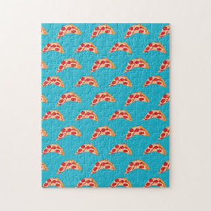 Vaporwave Pepperoni Cheese Pizza Slice Fast Food Jigsaw Puzzle