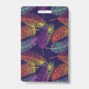 Vaporwave Rainbow Colours Leaf Vibes Hawaii ID Badge