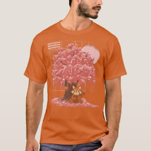 Vaporwave Red Panda and Sakura Japanese Cherry Blo T-Shirt
