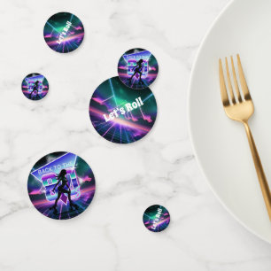 Vaporwave Roller Skate Birthday Party Confetti