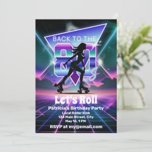 Vaporwave Roller Skate Birthday Party  Invitation