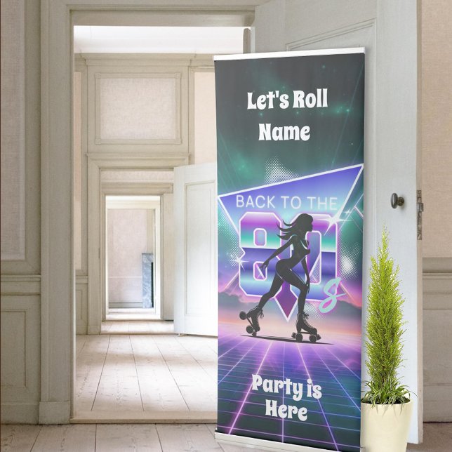 Vaporwave Roller Skate Birthday Party  Retractable Banner (Creator Uploaded)