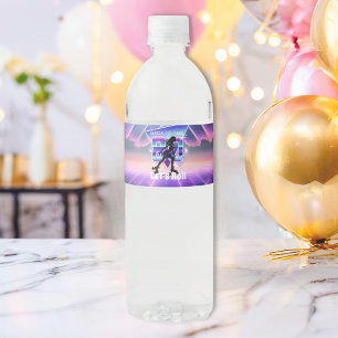Vaporwave Roller Skate Birthday Party  Water Bottle Label