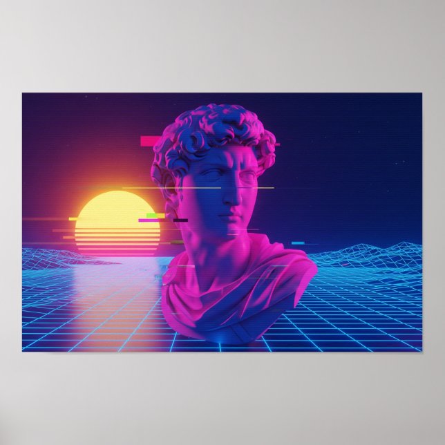 Vaporwave Roman Bust Poster (Front)