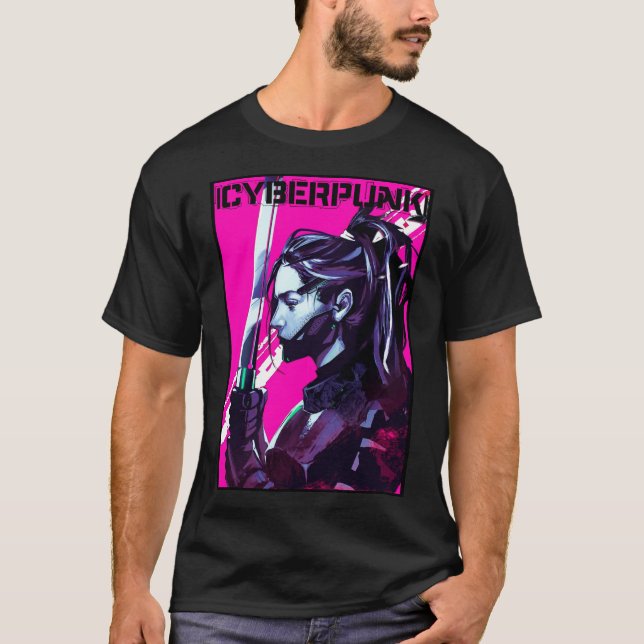 Vaporwave Samurai Neon City New Urban Style  T-Shirt (Front)