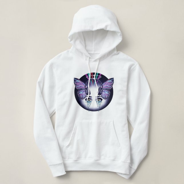 Vaporwave Skull Beats Hoodie 💀🎧 (Design Front)