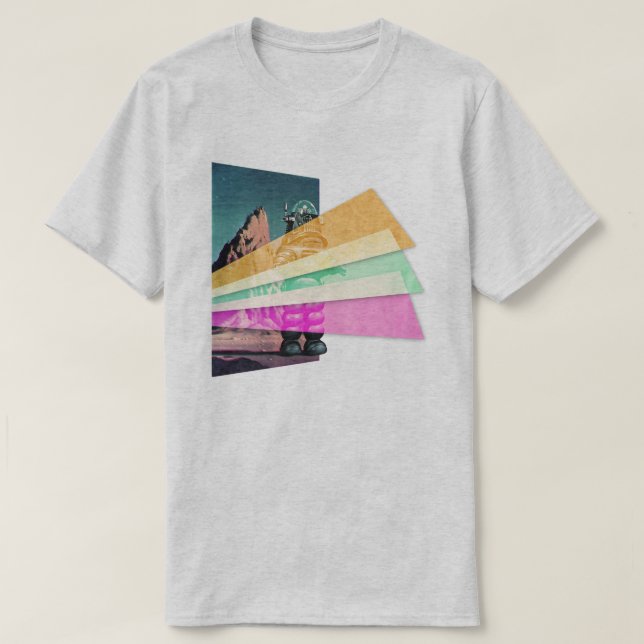 Vaporwave Space Robot T-Shirt (Design Front)