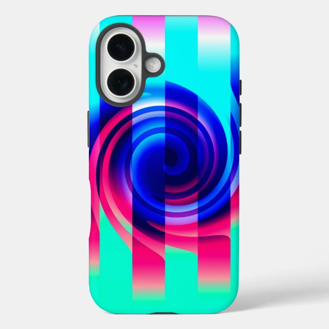 Vaporwave Spiral Abstract Otterbox iPhone 13 Case (Back)