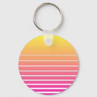 Vaporwave Sun Key Ring
