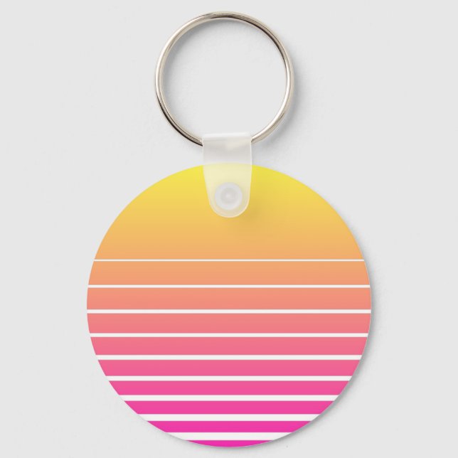 Vaporwave Sun Key Ring (Front)