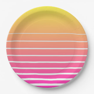 Vaporwave Sun Paper Plate
