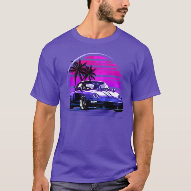Vaporwave Sunset 80S Car retro friends friend T-Shirt (Front)