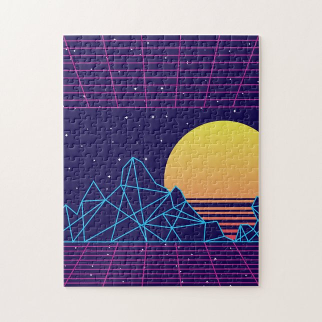 Vaporwave Sunset Jigsaw Puzzle (Vertical)
