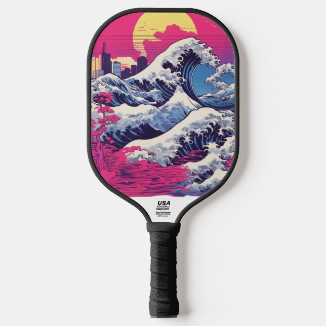 Vaporwave Synthwave 80's Japan Japanes - funny Pickleball Paddle (Front)