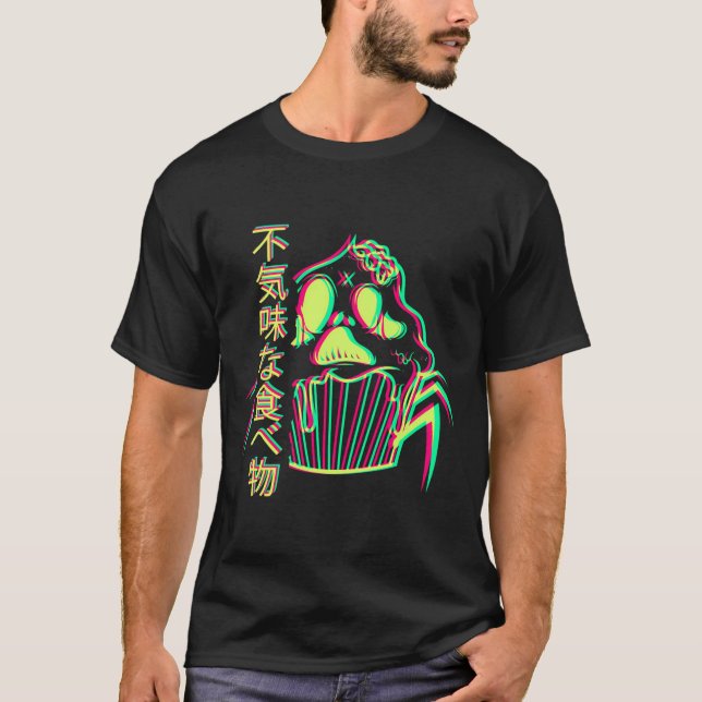 Vaporwave Synthwave Retrowave Otaku Creepy Food Cu T-Shirt (Front)