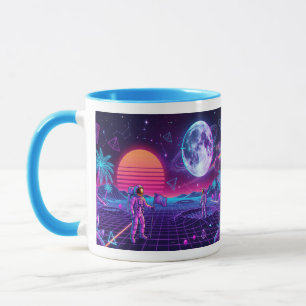 Vaporwave Synthwave Spacemen 90s Retro Mug