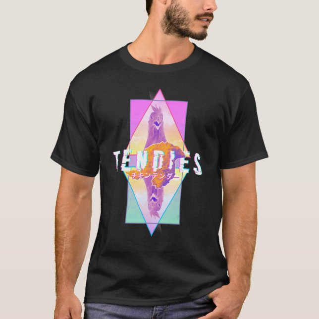 Vaporwave Tendies Chicken Tenders Japanese Kanji G T-Shirt (Front)