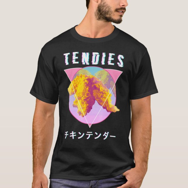 Vaporwave Tendies Chicken Tenders Japanese Kanji G T-Shirt (Front)