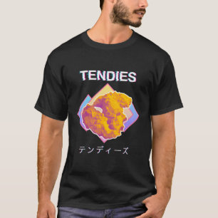 Vaporwave Tendies Chicken Tenders Japanese Kanji T-Shirt