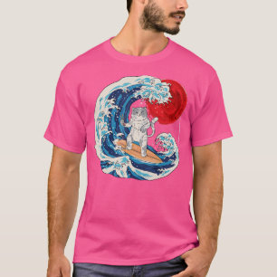 Vaporwave The Japanese Neko Great Cat Wave Sushi R T-Shirt