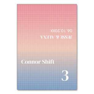 Vaporwave wedding place card