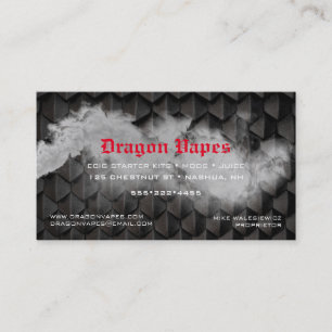Vapour Vape Plume of Smoke Black & White Business  Business Card