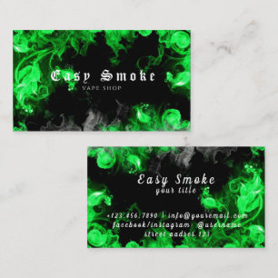 Vapour Vape Plume of Smoke Black & White Business Card