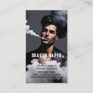 Vapour Vape Plume of Smoke Black & White Business Card