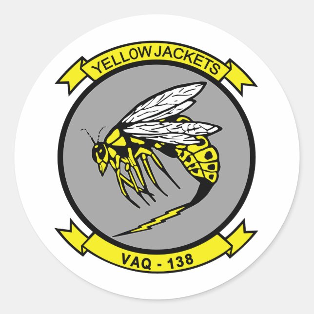 VAQ-138 Yellow Jackets Classic Round Sticker (Front)