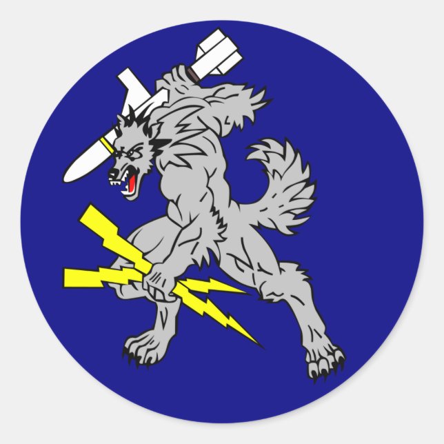 VAQ-142 The Grey Wolves Classic Round Sticker (Front)