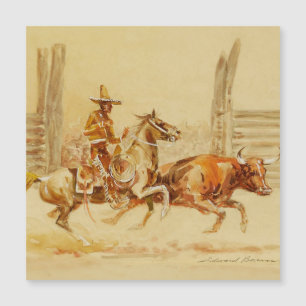 Vaquero and Steer by Edward Borein