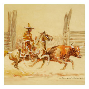 Vaquero and Steer by Edward Borein Photo Print