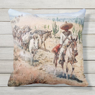“Vaquero Pack Train” by Edward Borein Cushion