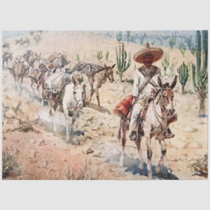 “Vaquero Pack Train” by Edward Borein Tissue Paper