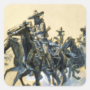 “Vaqueros” Western Art by Charles M Russell Square Sticker