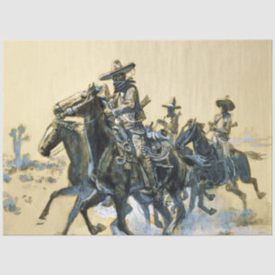 “Vaqueros” Western Art by Charles M Russell Tissue Paper