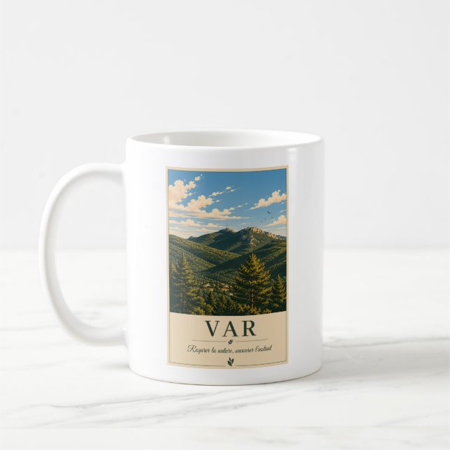 Var Provence Mountain Landscape Vintage Coffee Mug (Left)