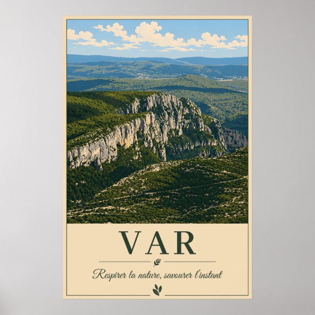 Var Provence Rocky Cliffs Vintage Poster (Front)