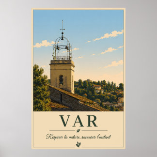 Var Provence Village Bell Tower Vintage Poster