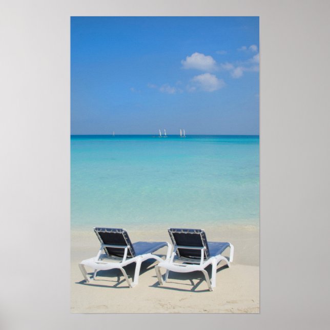 Varadero, Cuba. Sand And Beach Chairs Poster (Front)