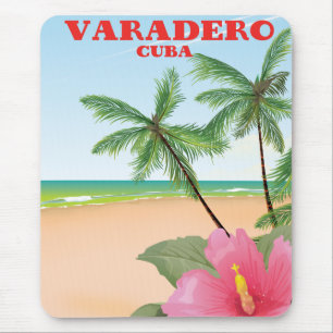 Varadero Cuban beach travel poster Mouse Mat