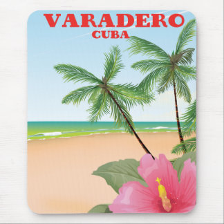 Varadero Cuban beach travel poster Mouse Mat