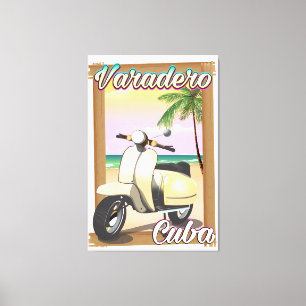 Varadero Cuban vintage scooter poster Canvas Print
