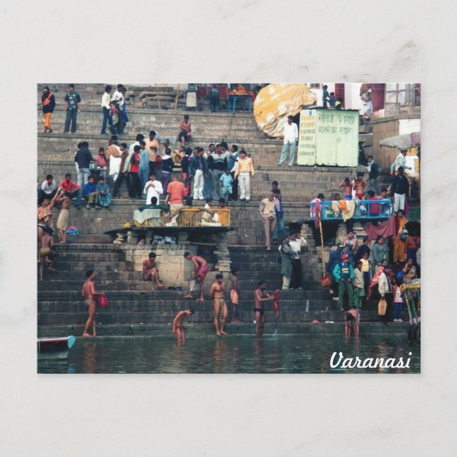Varanasi ghats, postcard (Front)