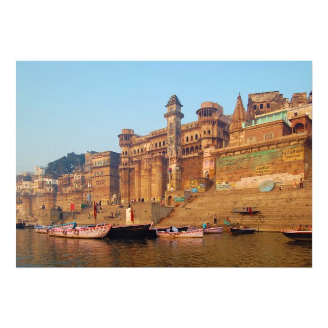 Varanasi India As Seen From Ganga River Photo Print (Front)