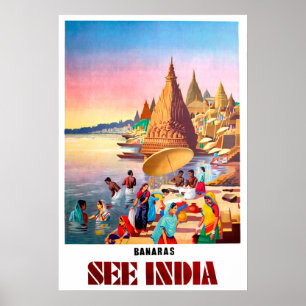 Varanasi, India, Ganges river Poster