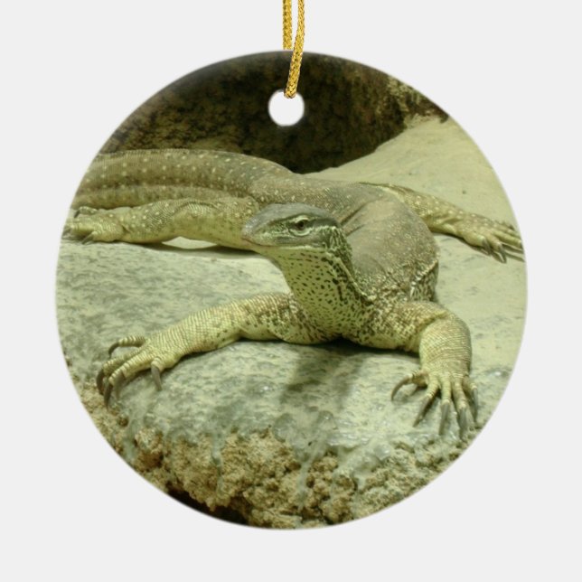 Varanus gouldii ceramic tree decoration (Front)